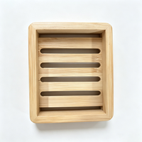 Support à Savon en Bambou Personnalisé OEM avec Drainage, Plateau à Savon en Bois à Lattes avec Trous de Drainage pour Douche et Évier, Économiseur de Savon