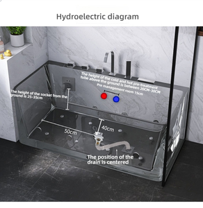Baignoire en acrylique pour usage domestique, baignoire profonde pour petits espaces, baignoire thermostatique pour hôtel, baignoires de massage modernes <span class=keywords><strong>avec</strong></span> lumière nocturne - Product Image 3