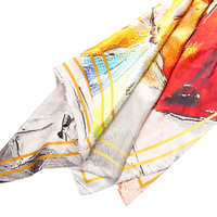 Écharpe carrée en soie pure de mode économique Assurance qualité 90*90cm Écharpe en soie à impression numérique pour femmes