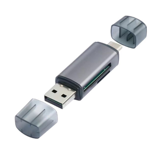 Multi-Function USB C SD Card Reader Aluminum Alloy External Memory Card for Mobile Phones & Computers Compatible with Cameras