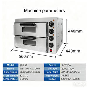 Hornos eléctricos para <span class=keywords><strong>pizza</strong></span> de doble capa para uso comercial, equipo de cocina para restaurantes, hoteles y panaderías, venta al por mayor - Product Image 2