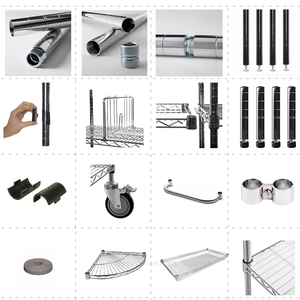 Estanterías de Alambre Cromado Ajustables de 4 Niveles, Estilo Moderno, Certificación NSF, para Exhibición de Frutas, Verduras y Compras - Product Image 5