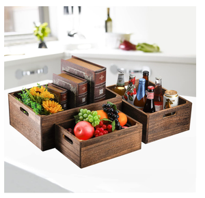 Houten Nestkratten Met Handgrepen Op Maat Rechthoekige Behuizing Voor Opbergmand En Doos - Product Image 2