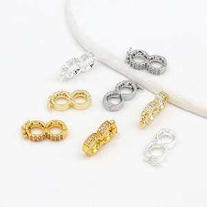 18k gold-plated <b>copper</b> pearl figure-eight clasp <b>bracelet</b> necklace positioning buckle compartment DIY jewelry accessories B68 - Product Image 3