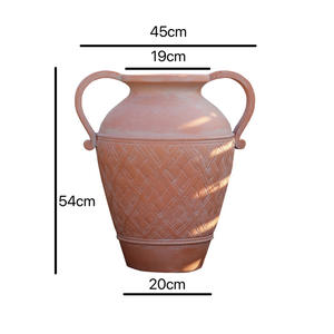 Grand pot d'extérieur en faïence similaire à l'oxyde de magnésium à double oreille de conception classique Pot de fleurs de décoration de jardin en <span class=keywords><strong>poterie</strong></span> - Product Image 6