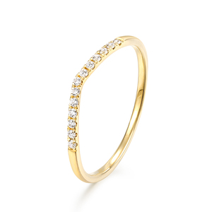 Délicat grappe bandes <span class=keywords><strong>copine</strong></span> cadeau fiançailles bagues 3A zircon blanc 14k bague en or - Product Image 1