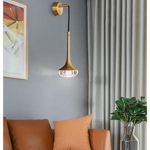 Applique Murale LED en Cuivre et Cristal de Style Nordique pour Hôtel, Restaurant, Chambre à Coucher, Éclairage Décoratif - Product Image 5