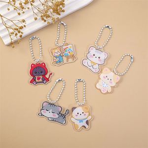 Wholesale Customized Acrylic Cat Pendant Cute Cartoon Hanging Decoration for <b>Backpacks</b> Acrylic Keychain - Product Image 1
