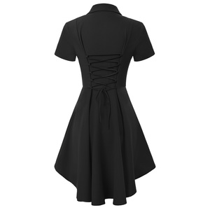 OEM Polyester Double Breasted High-Low Hem Short Sleeve Notch Lapel Victorian <strong>Gothic</strong> Coat <strong>Jacket</strong> Women - Product Image 5