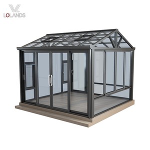 Villa moderne avec verrière en verre trempé sur mesure, toit triangulaire, <span class=keywords><strong>solarium</strong></span> extérieur, écologique, imperméable et isolant thermiquement - Product Image 1
