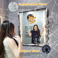 Miroir lumineux mural pour salle de bain d'hôtel HZW avec température de couleur réglable 3000K-6000K, fonction anti-buée tactile et éclairage LED UL