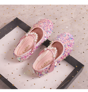 Sequined Girls' Single <b>Shoes</b> Princess <b>Shoes</b> Girls' Crystal Performance Shiny <b>Soft</b> Dance <b>Shoes</b> - Product Image 3