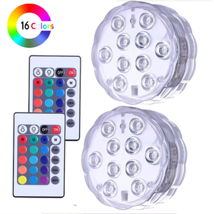 Iluminación decorativa Control remoto Multicolor <span class=keywords><strong>Sumergible</strong></span> Acuario Iluminación LED Impermeable 10 LED <span class=keywords><strong>Lotus</strong></span> Light - Product Image 1