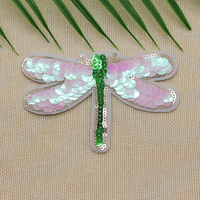 Décoratif mignon de haute qualité paillettes papillon libellule fer sur des patchs pour vêtements