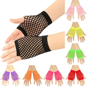 Gants <span class=keywords><strong>en</strong></span> résille Gants courts <span class=keywords><strong>en</strong></span> <span class=keywords><strong>maille</strong></span> de nylon Gants sans doigts pour femmes et filles Costume des années 80 Accessoires de soirée de mariage Vente <span class=keywords><strong>en</strong></span> gros - Product Image 2