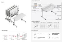 Table de formation pliable multifonctionnelle à prix d'usine, bureau pliant personnalisé pour centre d'apprentissage avec roulettes