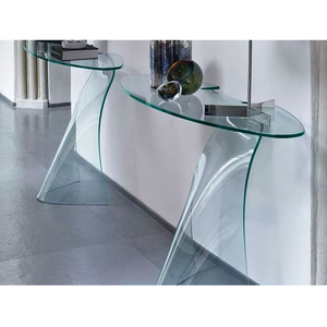 Mesa de Centro Moderna de Vidrio Curvo de Color - Mesa Decorativa de Vidrio Templado Curvo para Sala de Estar - Product Image 4