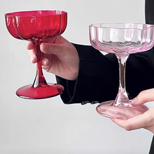 Verre à champagne décoratif en forme de fleur de pétale rose, verre à <span class=keywords><strong>martini</strong></span> en cristal, pied haut, verrerie - Product Image 1