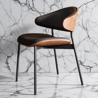 Chaise de salle à manger en bois massif Ames Design moderne et minimaliste avec dossier complet pour la maison et le restaurant