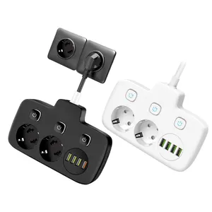 European standard one to three expansion socket with independent switch and charging port