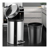 Nouvelle mise à niveau vente chaude 3L 5L 12L en acier inoxydable pédale poubelle ménage cuisine métal poubelle salle de bain poubelle