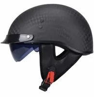 Coque de casque de moto demi-face en fibre de carbone résistante aux chocs, moulée par injection haute résistance pour la protection de sécurité des motards