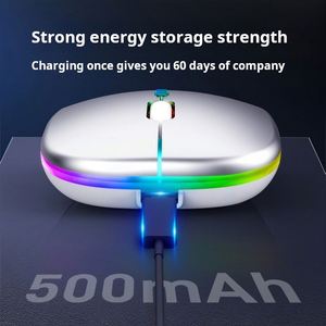 X509 <b>Wireless</b> Mouse Bt Rgb Rechargeable Mouse <b>Wireless</b> Computer Led Backlit Ergonomic Mouse for Laptop <b>Pc</b> - Product Image 4
