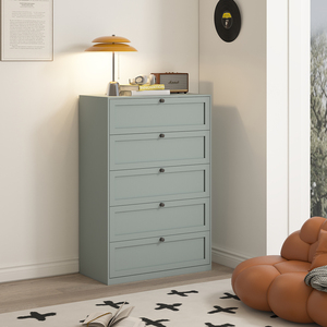 <span class=keywords><strong>Commode</strong></span> élégante et moderne en acier jaune et blanc à <span class=keywords><strong>5</strong></span> <span class=keywords><strong>tiroirs</strong></span> avec armoire de rangement durable et écologique pour chambre à coucher - Product Image 5