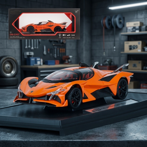 รถโมเดล McLaren Senna 1:24 แบบดึงถอยหลัง สีส้ม ของเล่นรถเหล็กหล่อสำหรับเด็กและนักสะสม - Product Image 2