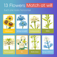 Bouquet de tournesols miniature personnalisable, ensemble de blocs de construction 3D, cadeau idéal pour les filles ou décoration polyvalente, jouets pour enfants