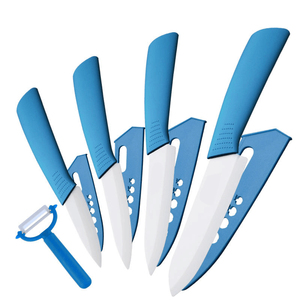 Ensemble de 5 couteaux en céramique personnalisés avec <span class=keywords><strong>couteau</strong></span> de chef de quatre pièces et éplucheur de fruits en acier inoxydable manche en plastique cadeau - Product Image 6