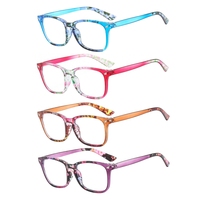 Lunettes de lecture à monture à motif de fleurs pour femmes Cadre PC rose Lunettes anti-lumière bleue