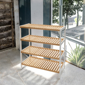 Étagère à chaussures en bambou durable, écologique, pour le salon, 3 niveaux, design simple, autoportante - Product Image 3