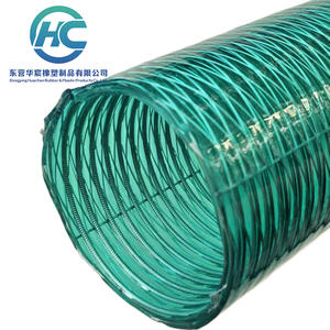 خرطوم مطاطي شفاف مقاوم للحرارة العالية من البولي فينيل كلوريد والبولي يوريثان معزز بأسلاك فولاذية لشفط المياه - Product Image 1