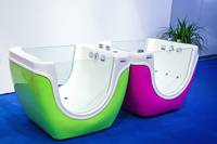 Baignoire Spa Bébé Rectangulaire Portable au Design Moderne, Siège de Bain Autoportant avec Massage à Air, pour 1 Personne, Type d'Installation avec Débordements