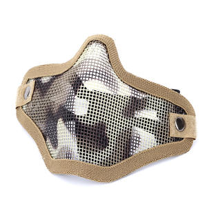 Masque camouflage demi-visage en fil d'acier pour cyclisme en extérieur, toutes saisons, respirant, léger, pour adulte, idéal pour les fêtes - Product Image 3