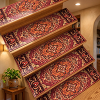 Tapis imprimé sur mesure en imitation cachemire, polyester, style bohème, à poils moyens, épais, adapté aux animaux domestiques, fabriqué à la machine, pour salon