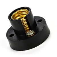 E10 E12 E14 Screw Conversion Flat LED Lamp Holder PC Copper 5A Bedroom Small Led Lighting Head Base Socket 220V Black