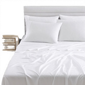 Set di <span class=keywords><strong>Lenzuola</strong></span> per Hotel in Poliestere/Cotone Bianco 200TC, Organico, Ecologico, Traspirante, Misura King <span class=keywords><strong>180x200</strong></span>, Economico - Product Image 4