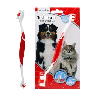 Brosses à <span class=keywords><strong>dents</strong></span> pour chiens, brosse à double tête avec poils doux, poignée antidérapante, adaptées aux chiens et chats de grande et moyenne taille, nettoyage dentaire des animaux de compagnie - Product Image 1