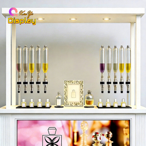Espositore Mobile per Profumi Smontabile, Chiosco Personalizzato per Profumeria con Illuminazione LED, <span class=keywords><strong>Design</strong></span> d'Interni per Showroom con Scaffali - Product Image 1