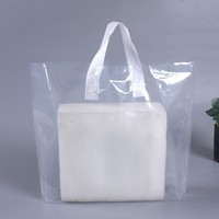 Sac de courses en plastique épaissi YC avec poignée à quatre doigts, sac cadeau réutilisable, sac découpé pour l'emballage de vêtements, usage quotidien