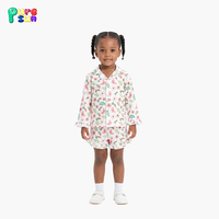 Pyjamas pour filles en viscose de bambou à imprimé floral, vente en gros Puresun, 100% coton biologique, vêtements de nuit pour filles personnalisés par des designers
