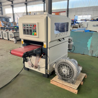 Machine de ponçage et de polissage à brosse pour petites pièces en bois, pour pièces de 60 mm minimum, avec pompe d'aspiration sous vide de 7,5 kW