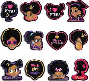 Personalized Embroidery Patch Machine Para Ropa Mujer Personnalis Black Girl Sew on Iron on <b>Labels</b> Custom Patches Jean Jacket - Product Image 1