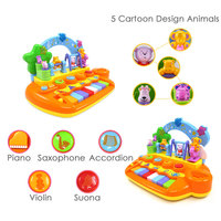 Cartoon Dancing Animals Plastic Mini Electric Organ Piano With Flash Light & Sound Effects Toy Musical Instruments for Kids