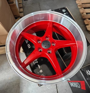 Rines YQ de 18 Pulgadas 5x108 Estilo Cinco Radios Ocean con Borde Pulido, Aptos para Volvo, Color Rojo Candy, Bujes con Borde Mecanizado, Hjulnav en Stock - Product Image 3