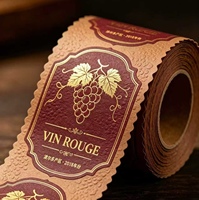 Étiquettes de vin au design vintage, gaufrage à la feuille d'or, autocollants imperméables de qualité alimentaire pour l'image de marque des bouteilles de vin