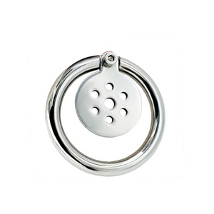 Candado de Castidad Masculino Plano de Acero Inoxidable FRRK BDSM con Anillo para Pene, Catéter Uretral, Tapón para Pene, Correa de Bondage, Juguetes Sexuales para Adultos - Product Image 1