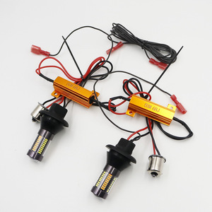 Luces direccionales para automóvil 1156 BA15S T20 3156 66 luces de doble color blanco y amarillo de alto brillo, luces de circulación diurna y luces traseras - Product Image 3